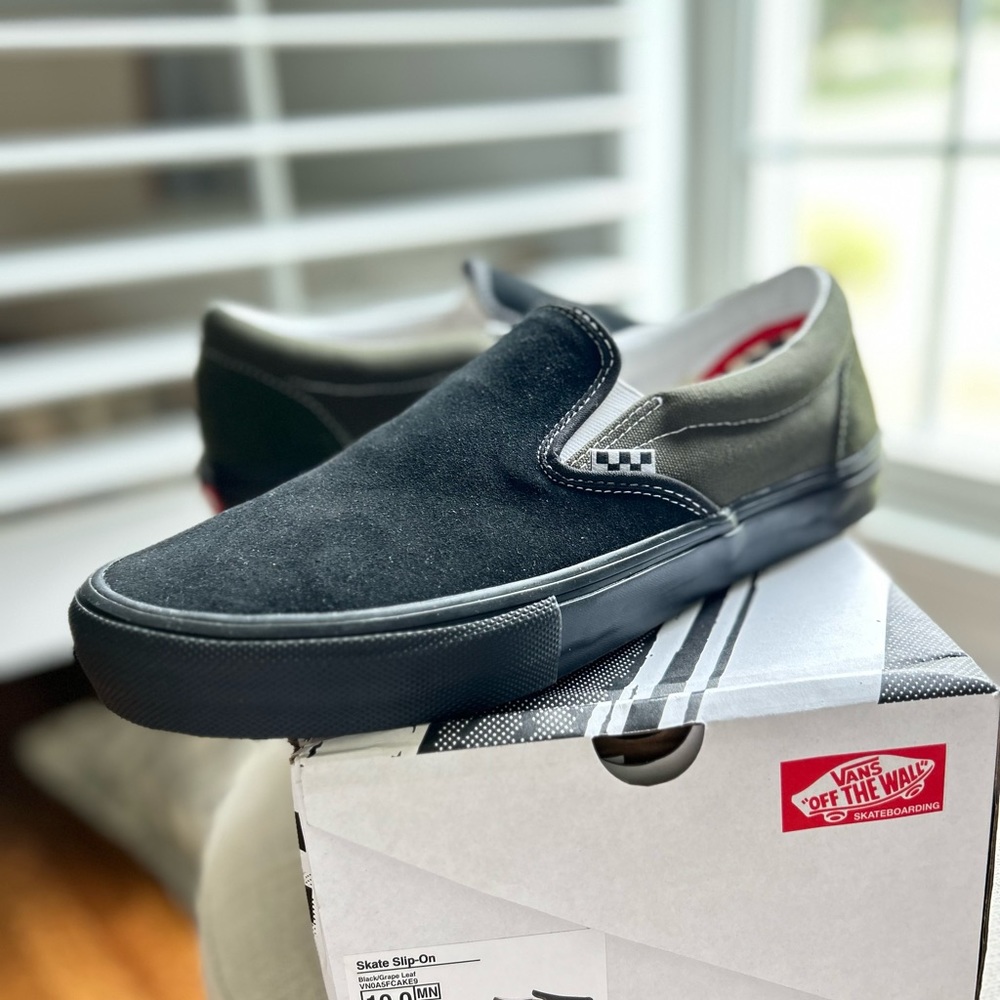 Vans Skate slip on shoe Sz 10 Black/Green
